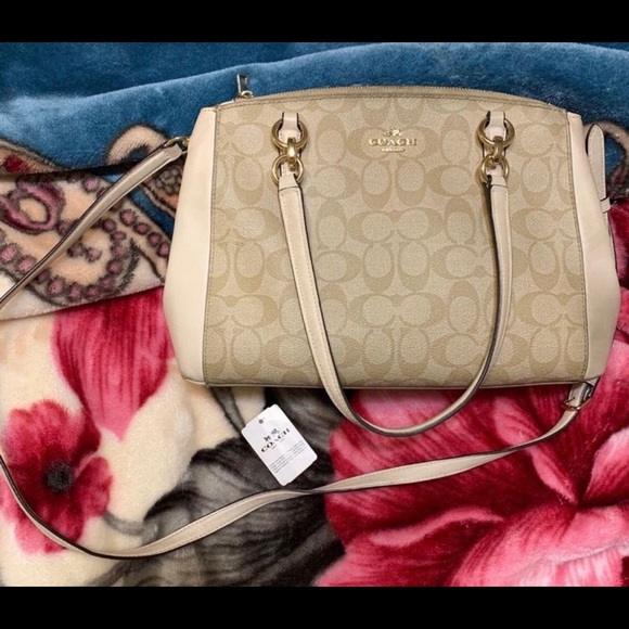 Coach Handbags - Coach Light Khaki/Beige Signature Christie Handbag